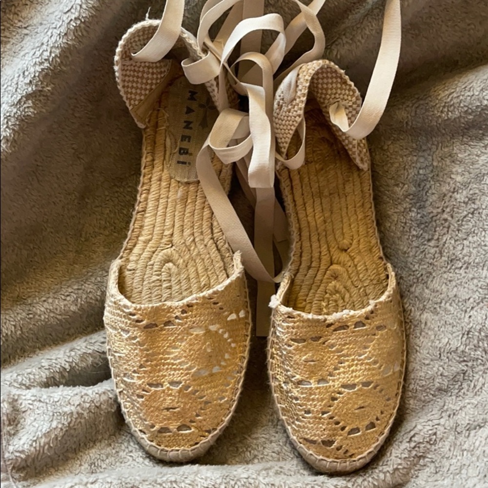 Gold espadrilles
